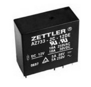 AZ733-2C-12D ZETTLER इलेक्ट्रिकल मैकेनिकल रिले DPDT 10A 12VDC 650Ohm होल के माध्यम से